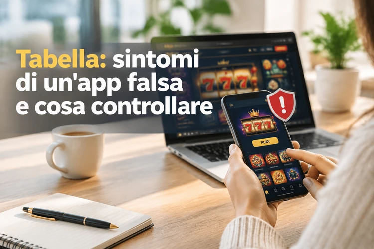 Tabella: sintomi di un'app falsa e cosa controllare