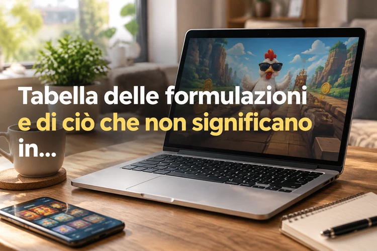 Tabella delle formulazioni e di ciò che non significano in Chicken Road Demo
